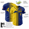 Custom Royal Yellow-Black Authentic Gradient Fashion Baseball Jersey