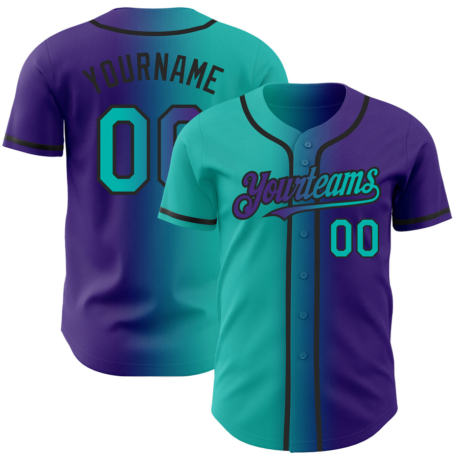 Personalized Custom Baseball Jersey Gradient Color Creative Design