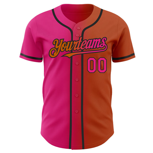 Custom Women’s Gradient Baseball Jersey Shirts Orange Blue / L