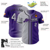 Custom Purple Gray-Black Authentic Gradient Fashion Baseball Jersey