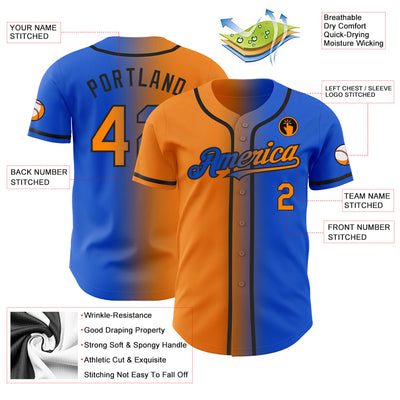 Custom Women’s Gradient Baseball Jersey Shirts Orange Blue / L