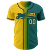 Custom Teal Yellow-Black Authentic Gradient Fashion Baseball Jersey