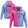 Custom Stitched Light Blue Pink-Black Gradient Fashion Sports Pullover Sweatshirt Hoodie