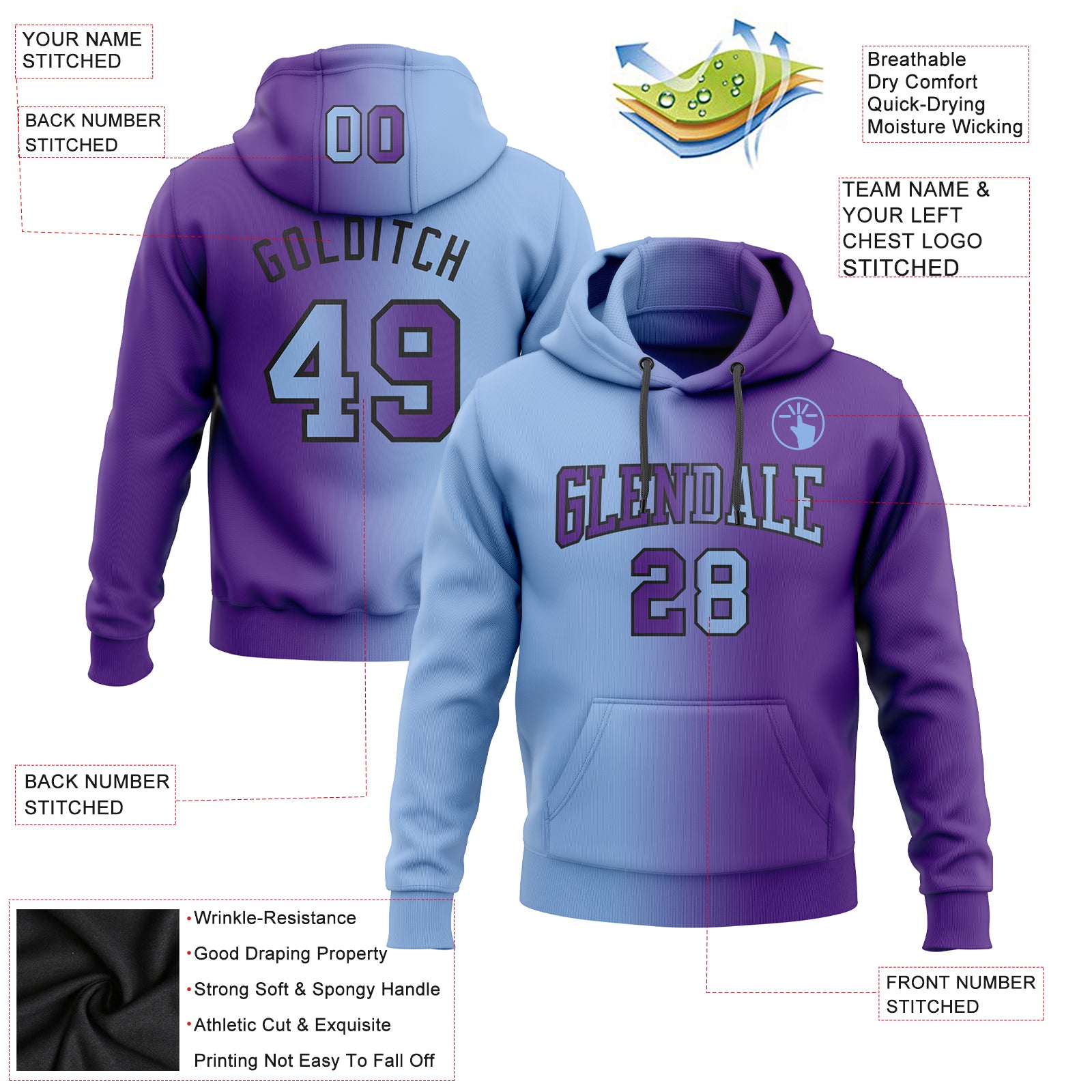 Custom deals purple hoodie