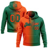 Custom Stitched Kelly Green Orange-Black Gradient Fashion Sports Pullover Sweatshirt Hoodie