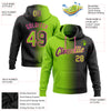 Custom Stitched Black Neon Green-Pink Gradient Fashion Sports Pullover Sweatshirt Hoodie