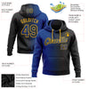 Custom Stitched Black Royal-Gold Gradient Fashion Sports Pullover Sweatshirt Hoodie