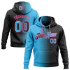 Custom Stitched Black Sky Blue-Pink Gradient Fashion Sports Pullover Sweatshirt Hoodie