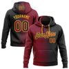 Custom Stitched Black Crimson-Gold Gradient Fashion Sports Pullover Sweatshirt Hoodie