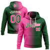 Custom Stitched Green Pink-Cream Gradient Fashion Sports Pullover Sweatshirt Hoodie