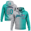 Custom Stitched Aqua Gray-Navy Gradient Fashion Sports Pullover Sweatshirt Hoodie