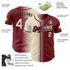 Custom Maroon Cream-Black Authentic Gradient Fashion Baseball Jersey