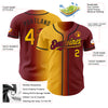 Custom Maroon Gold-Black Authentic Gradient Fashion Baseball Jersey