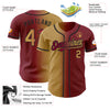 Custom Maroon Old Gold-Black Authentic Gradient Fashion Baseball Jersey