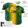 Custom Kelly Green Yellow-Black Authentic Gradient Fashion Baseball Jersey