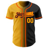 Custom Black Gold-Orange Authentic Gradient Fashion Baseball Jersey