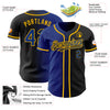 Custom Black Royal-Gold Authentic Gradient Fashion Baseball Jersey