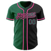 Custom Black Kelly Green-Pink Authentic Gradient Fashion Baseball Jersey