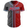 Custom Red Steel Gray-Light Blue Authentic Gradient Fashion Baseball Jersey