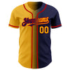 Custom Navy Gold-Red Authentic Gradient Fashion Baseball Jersey