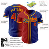 Custom Royal Red-Gold Authentic Gradient Fashion Baseball Jersey