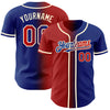 Custom Royal Red-Cream Authentic Gradient Fashion Baseball Jersey