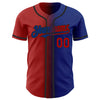 Custom Royal Red-Black Authentic Gradient Fashion Baseball Jersey