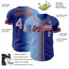 Custom Royal Light Blue-Orange Authentic Gradient Fashion Baseball Jersey