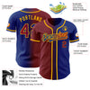 Custom Royal Maroon-Gold Authentic Gradient Fashion Baseball Jersey