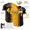 Custom Brown Gold-Cream Authentic Gradient Fashion Baseball Jersey