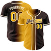 Custom Brown Gold-Cream Authentic Gradient Fashion Baseball Jersey