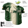 Custom Green Cream-Black Authentic Gradient Fashion Baseball Jersey