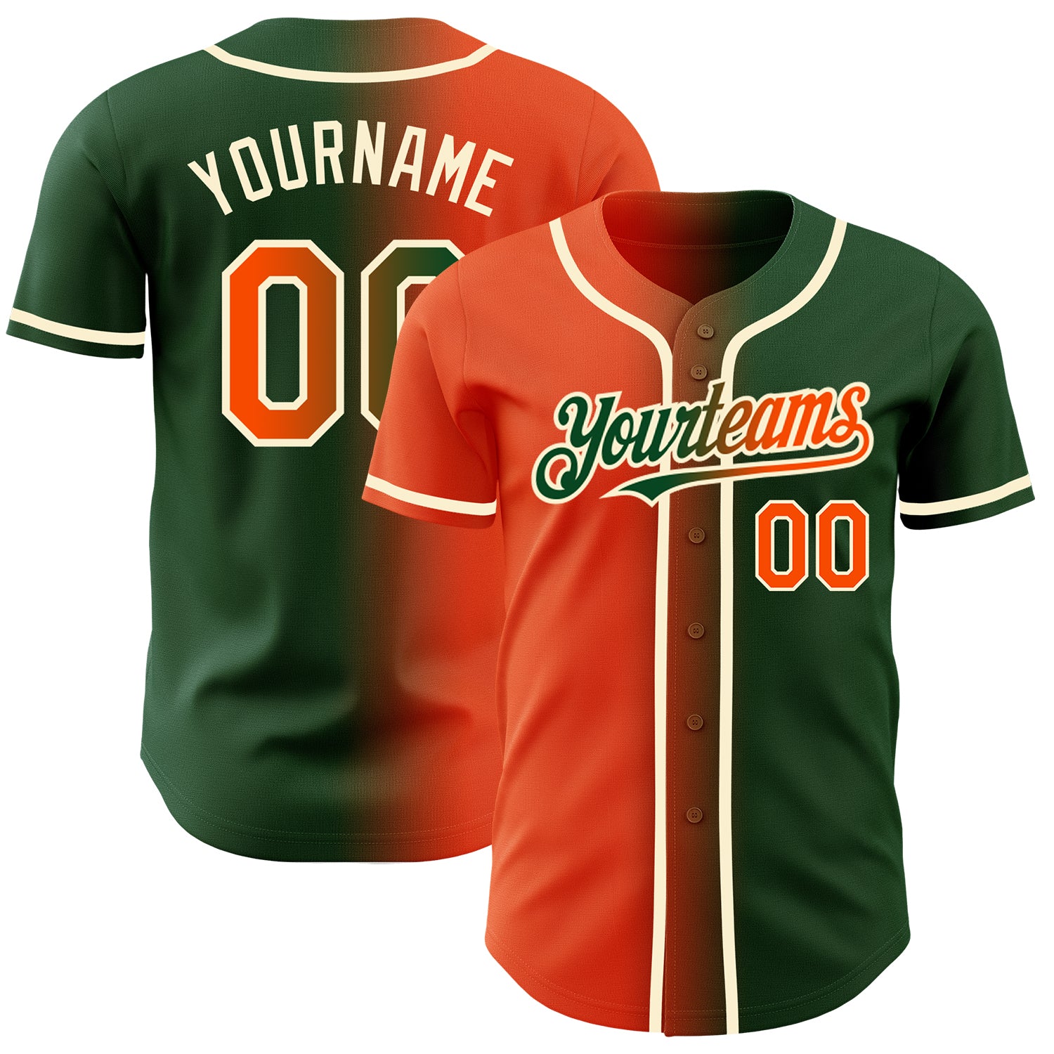 Green and hot sale orange baseball jersey