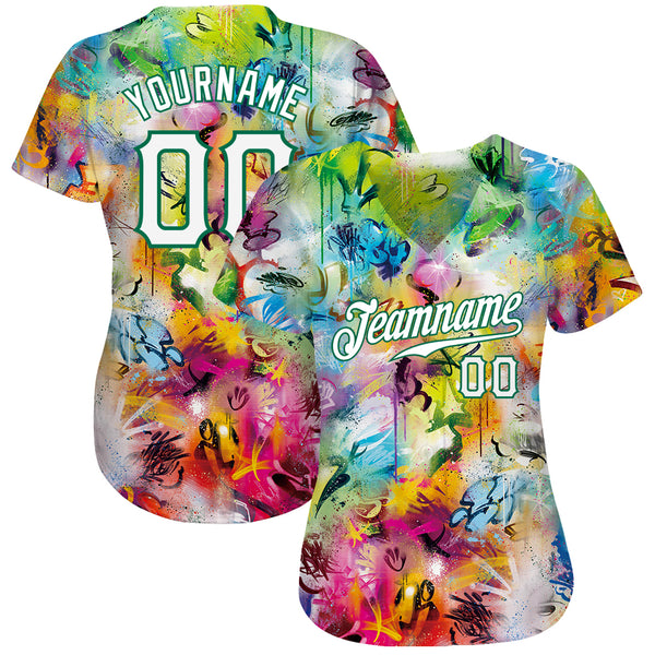 Custom Graffiti Pattern White-Royal 3D Tommy Authentic Baseball Jersey Women's Size:2XL