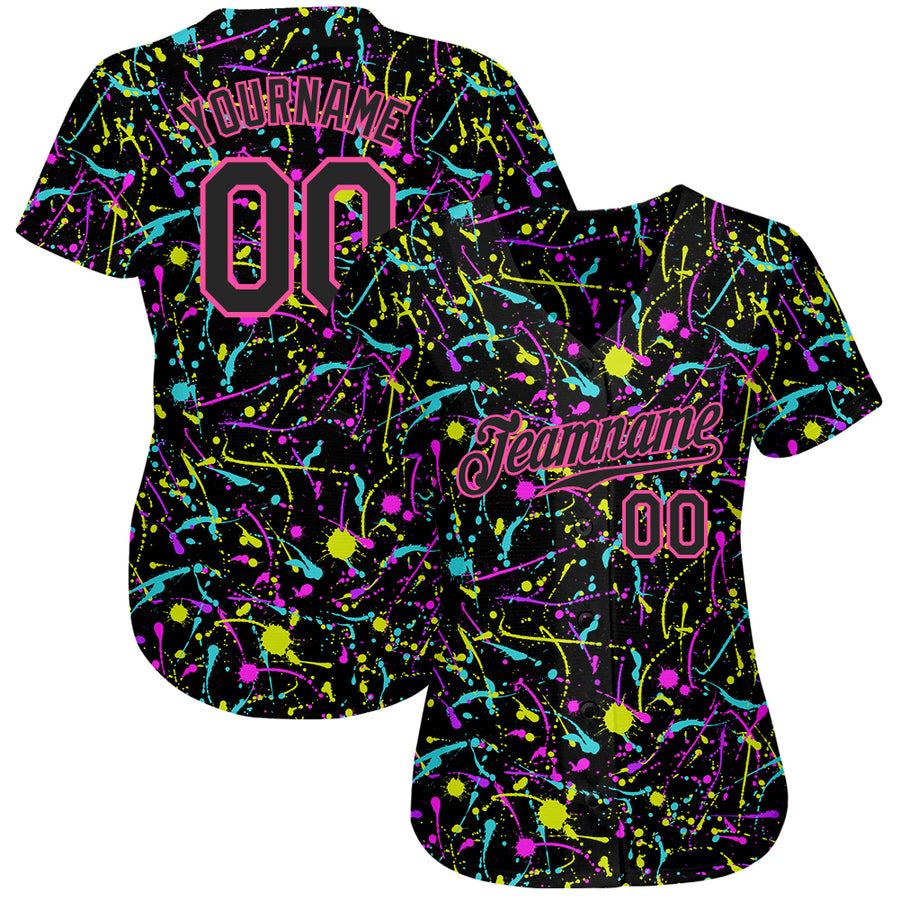 Personalized Colorful Splatter Art Hip Hop 90s Fashion Custom Number Idea  Gift For Fans Baseball Jersey - Inktee Store