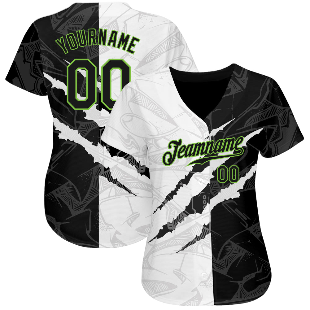 Custom 3D Pattern Baseball Jersey Kelly Green Neon Green-White Design  Authentic St. Patrick's Day - FansIdea