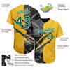 Custom Graffiti Pattern Kelly Green Yellow-Black 3D Scratch Authentic Baseball Jersey