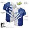 Custom Graffiti Pattern Royal-White 3D Scratch Authentic Baseball Jersey