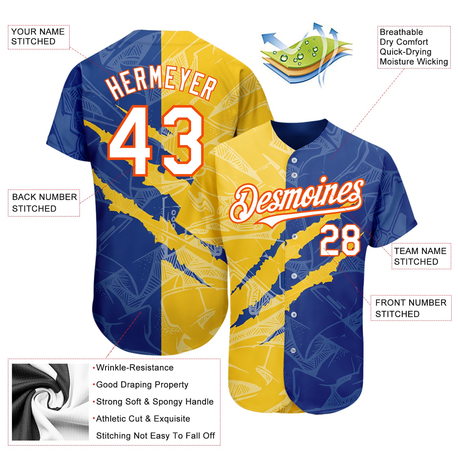 Custom Baseball Jersey Pink White-Royal 3D Pattern Design Authentic Men's Size:3XL