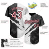 Custom Graffiti Pattern Medium Pink-Black 3D Scratch Authentic Baseball Jersey