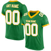 Custom Grass Green White-Gold Mesh Authentic Football Jersey