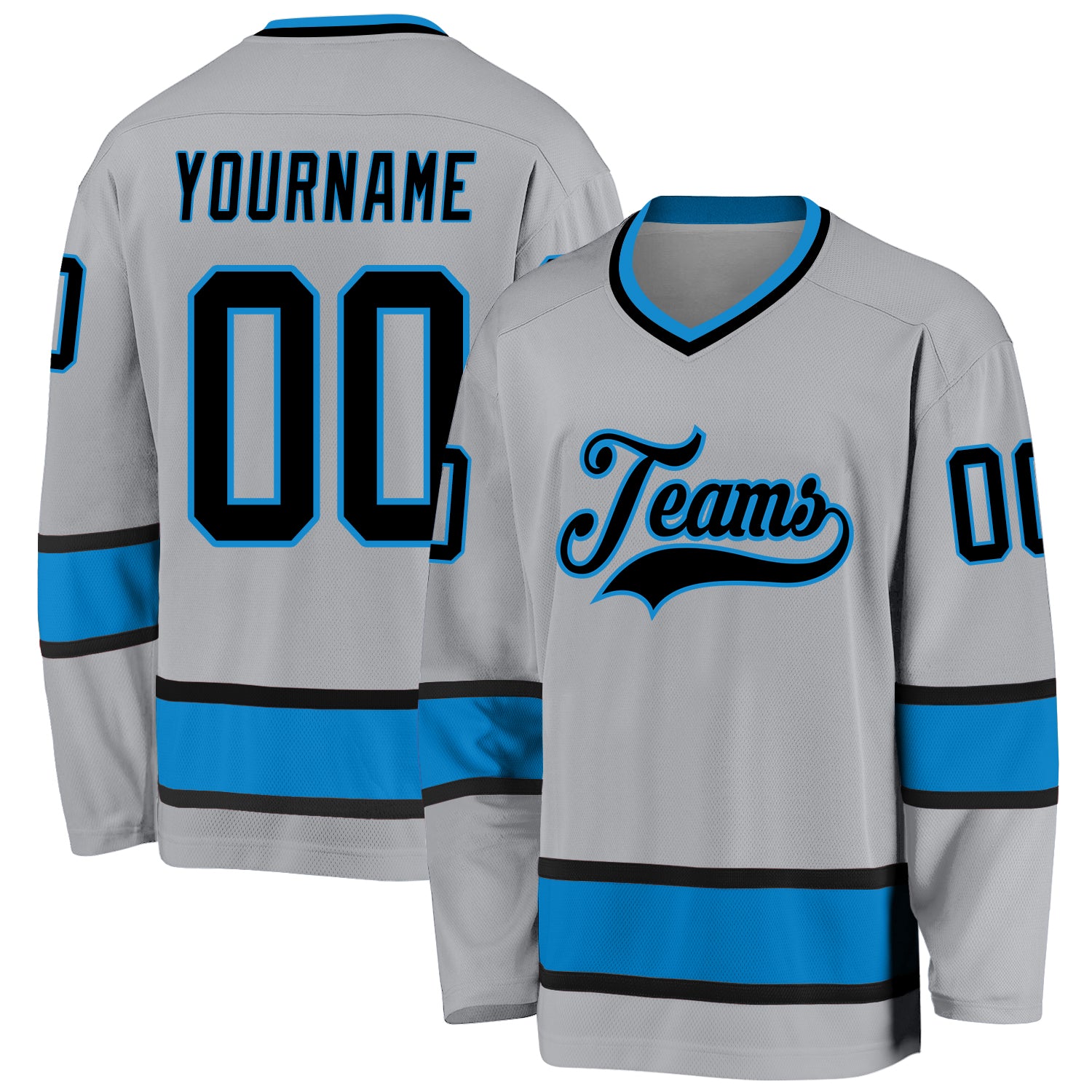 Custom Blue White-Black Hockey Jersey Discount