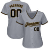 Custom Gray Black-Old Gold Authentic Baseball Jersey