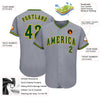 Custom Gray Green-Gold Authentic Baseball Jersey