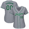 Custom Gray Kelly Green-White Authentic Baseball Jersey