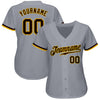 Custom Gray Brown-Gold Authentic Baseball Jersey