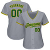 Custom Gray Kelly Green-Gold Authentic Baseball Jersey