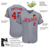 Custom Gray Red White-Royal Authentic Baseball Jersey