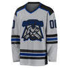 Custom Gray Black-Royal Hockey Jersey