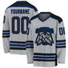 Custom Gray Black-Royal Hockey Jersey